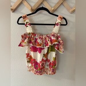 Anthropologie Love the Label Imogene Ruffle Top Sz L